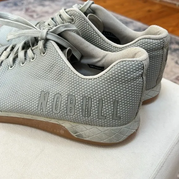 NoBull Super Fabric Men's 9.5 Women's 12 Gray White Sneakers Athletic