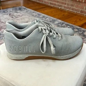 NoBull Super Fabric Men's 9.5 Women's 12 Gray White Sneakers Athletic