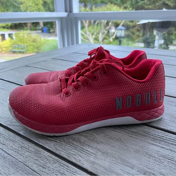 NoBull Superfabric Low Trainers Red Athletic Shoes Unisex Womens 8.5 Mens 7