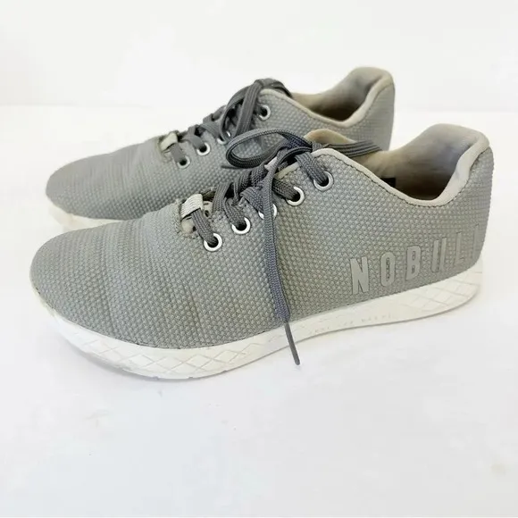 NOBULL Gray Superfabric Unisex Bodybuilding Trainers M 7 W 8.5 Crossfit