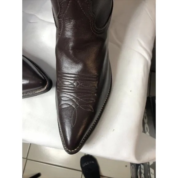 Nocona Boots Leather Size 9 Calf Dark Brown