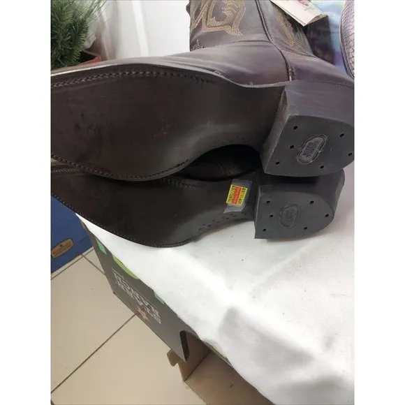 Nocona Boots Leather Size 9 Calf Dark Brown