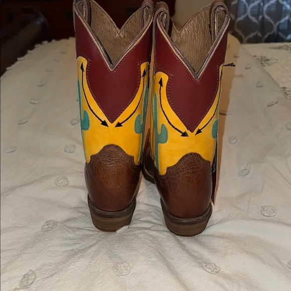 Nocona Brown and Yellow Cactus women’s Cowboy Boots