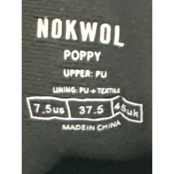 Nokwol Poppy Black Sneakers size 7.5 Women