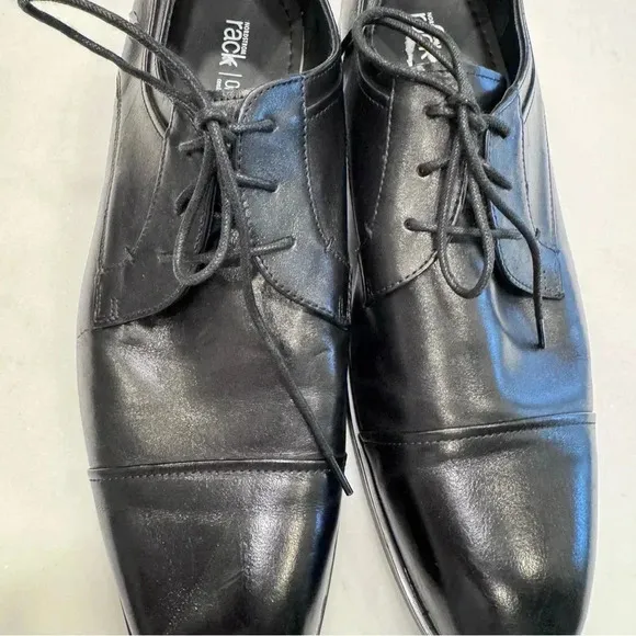 Nordstrom Rack Men’s Black Leather Ortholite Dress Shoes Size 12M NEW