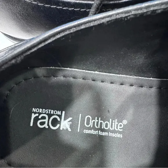 Nordstrom Rack Men’s Black Leather Ortholite Dress Shoes Size 12M NEW