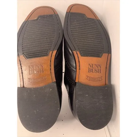 Nunn Bush Men's Black Wingtip Dress Shoes Size 9.5‎ M EUC