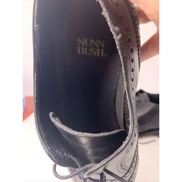 Nunn Bush Men's Black Wingtip Dress Shoes Size 9.5‎ M EUC