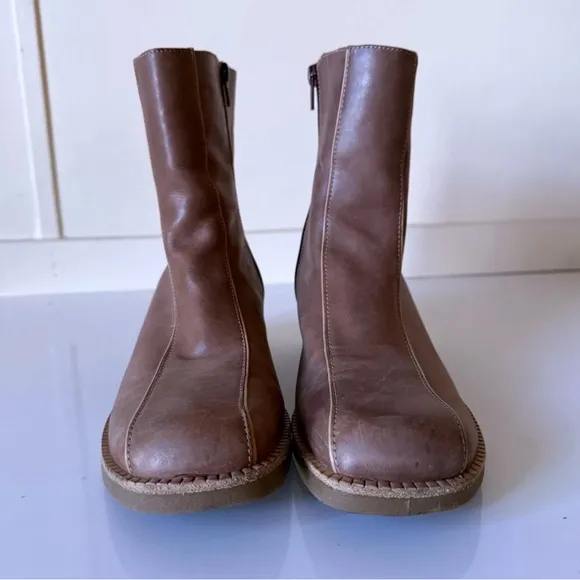 Nurture Woodland Leather Zip Ankle Boots Women’s Size 8.5 M  Brown