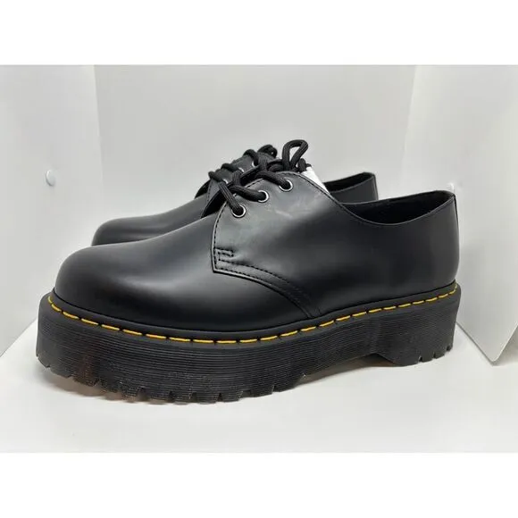 NWB Dr. Martens DOCS 1461 QUAD Retro Polished Oxford Shoes Platform Black 12 Men