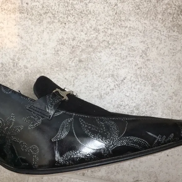 NWD Escada 8 AA Black leather Embossed leather and suede with Escada logo