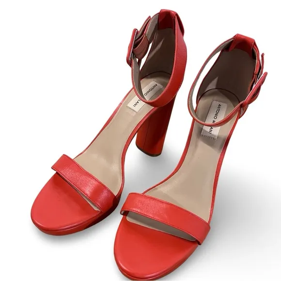 NWOB $118 Antonio MelaniCaci Leather Ankle Wrap Dress Sandals