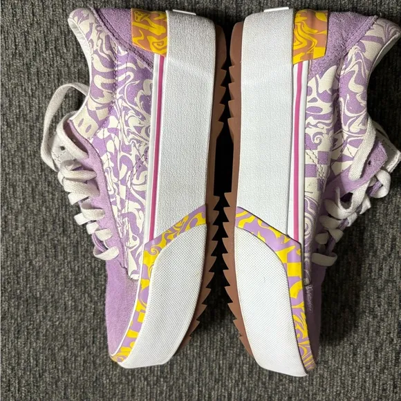 NWOB Vans Old Skool Stacked Shoes Wavy Daze Purple Unisex Mens 6 And Womens 7.5
