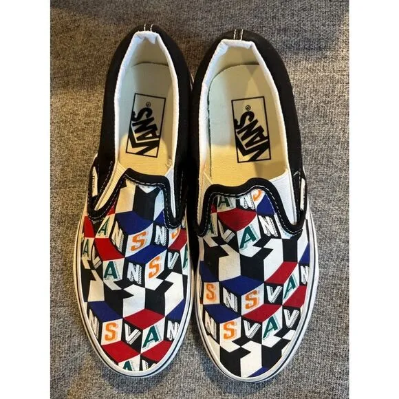 NWOB VANS Slip-On Sneakers Checker Cube Multicolor Checkerboard M 5 W 6.5 Unisex