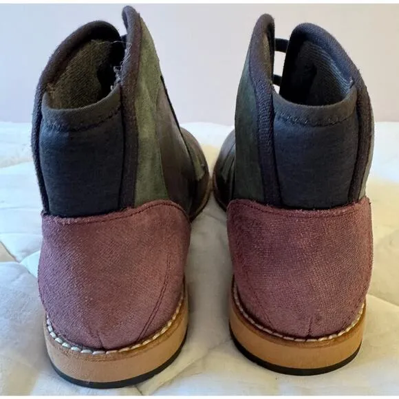 NWOT Ahnu Leather Patchwork Lace Up Loafer Comfort Boats Size 9.5