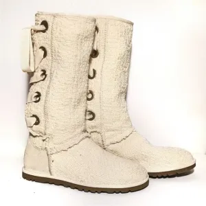 NWOT Ugg Australia Heirloom knit cream lace up boots!