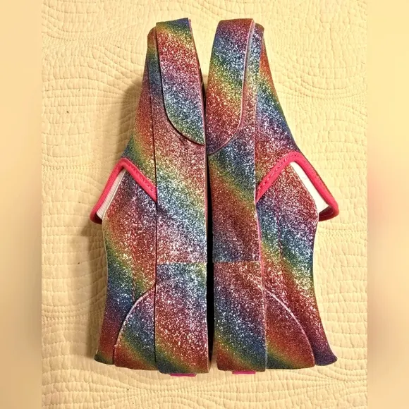 NWOT Vans Rainglow Pastel Rainbow Glitter Classic Slip On Sneakers