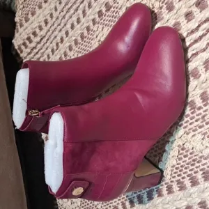 NWOT WHBM pink heel 9M boots, $195.00