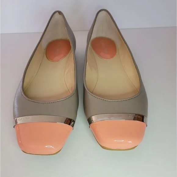 NWOT Calvin Klein Pash Colorblock Leather Flats