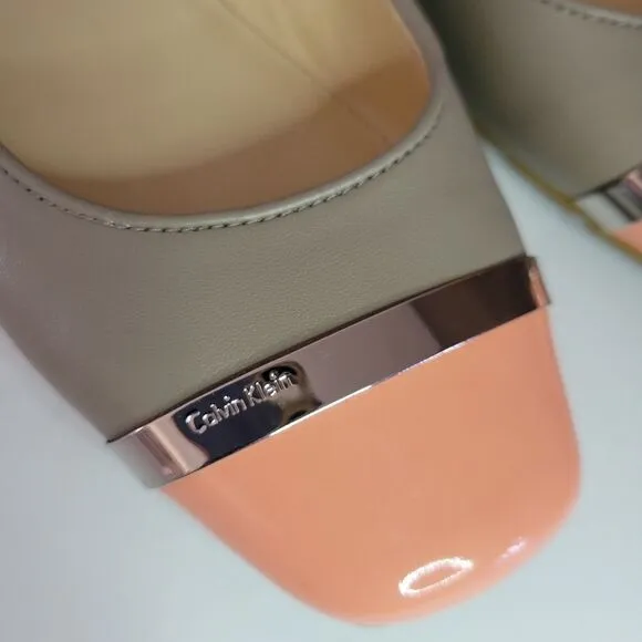 NWOT Calvin Klein Pash Colorblock Leather Flats