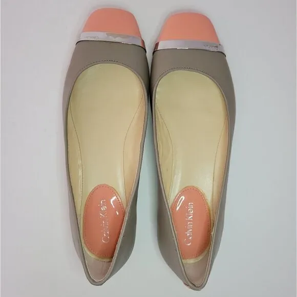 NWOT Calvin Klein Pash Colorblock Leather Flats