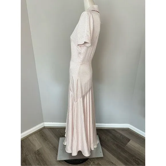 NWT Alexis Pink Polka Dot Athena Maxi Dress Pink Size 8 $625