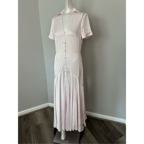 NWT Alexis Pink Polka Dot Athena Maxi Dress Pink Size 8 $625