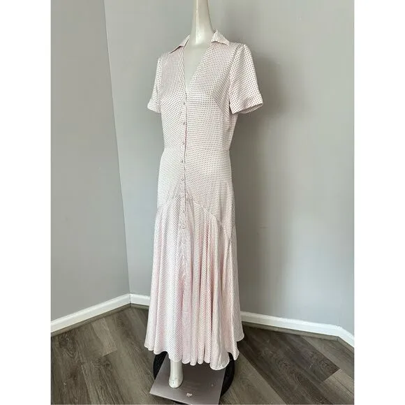 NWT Alexis Pink Polka Dot Athena Maxi Dress Pink Size 8 $625