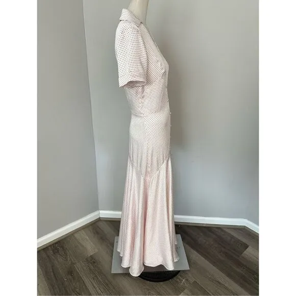 NWT Alexis Pink Polka Dot Athena Maxi Dress Pink Size 8 $625