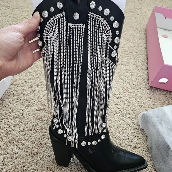 NWT Dolls Kill Sugar Thrillz Present Perfect Cowboy Boots- 7