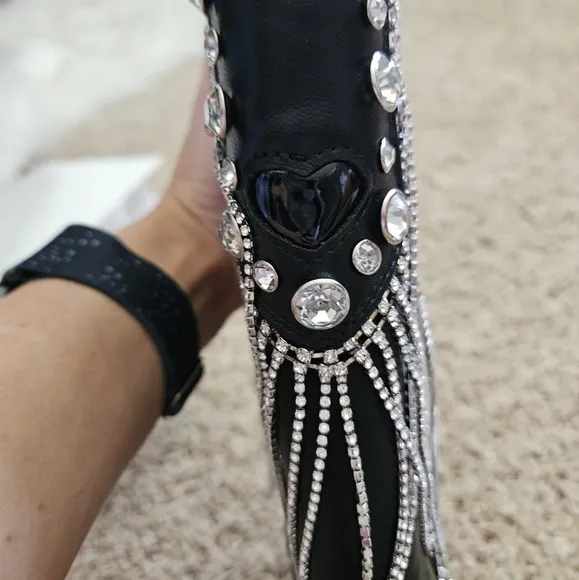NWT Dolls Kill Sugar Thrillz Present Perfect Cowboy Boots- 7