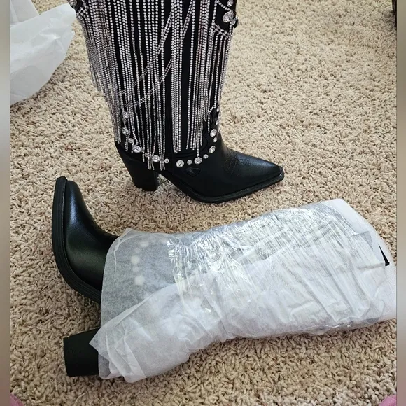 NWT Dolls Kill Sugar Thrillz Present Perfect Cowboy Boots- 7