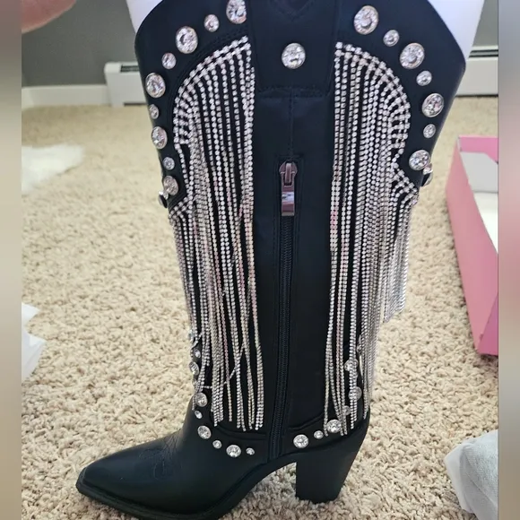 NWT Dolls Kill Sugar Thrillz Present Perfect Cowboy Boots- 7