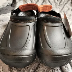 NWT Genuine CROCS Sandals Shoes Unisex Men 7 Women 9 Cross Trail Black Orange