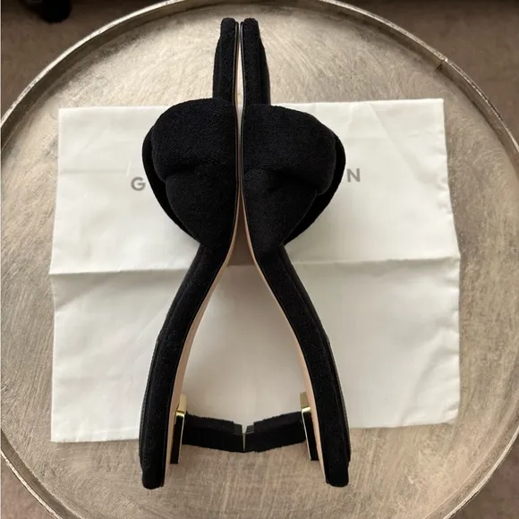 NWT Good American Black Terry Kickstand Slide Mule/Sandal Low Heel Size 11