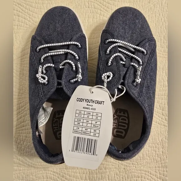 NWT Hey Dude Cody Youth Craft Sneakers