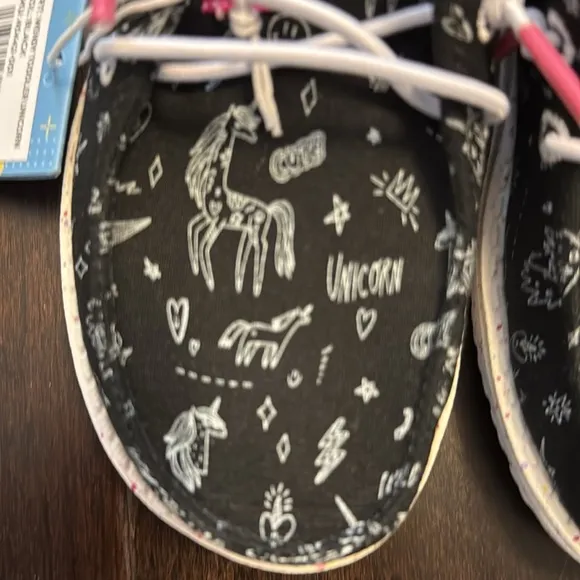 NWT Hey Dude Kids Unicorn Black Shoes! Comfy slip ons!