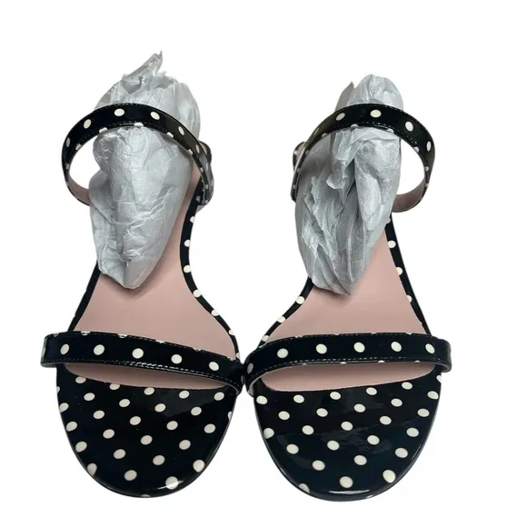 NWT Kate Spade Palm Springs Black &amp; White Polka Dot Slide Sandals 7.5