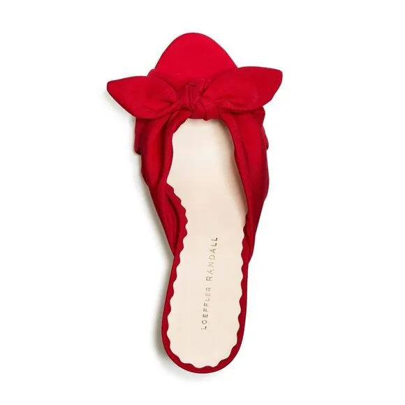 NWT LOEFFLER RANDALL Womens Red Luisa Slip On Leather Sandals Shoes 5 B