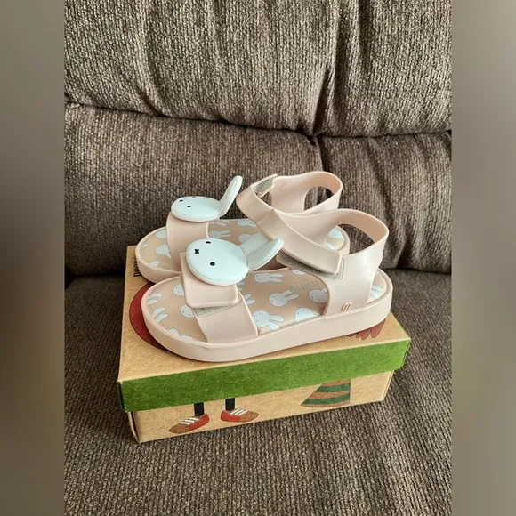NWT MINI MELISSA Jump Miffy Little Bunnies Toddler Sandals Size 10T Unisex