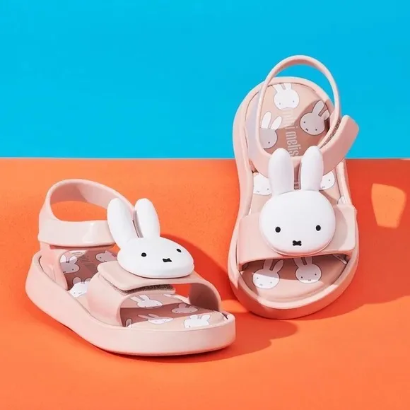 NWT MINI MELISSA Jump Miffy Little Bunnies Toddler Sandals Size 10T Unisex
