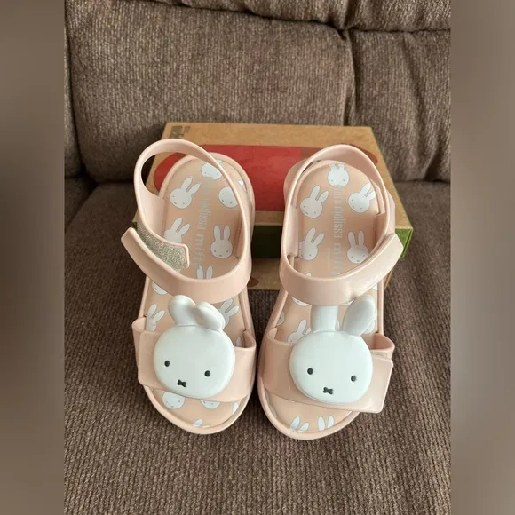 NWT MINI MELISSA Jump Miffy Little Bunnies Toddler Sandals Size 10T Unisex