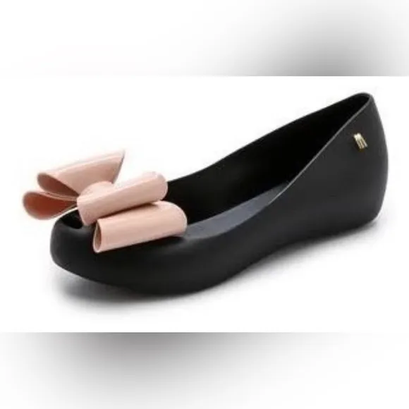 NWT MINI MELISSA Ultragirl Sweet II Kids Flats In Black/Beige