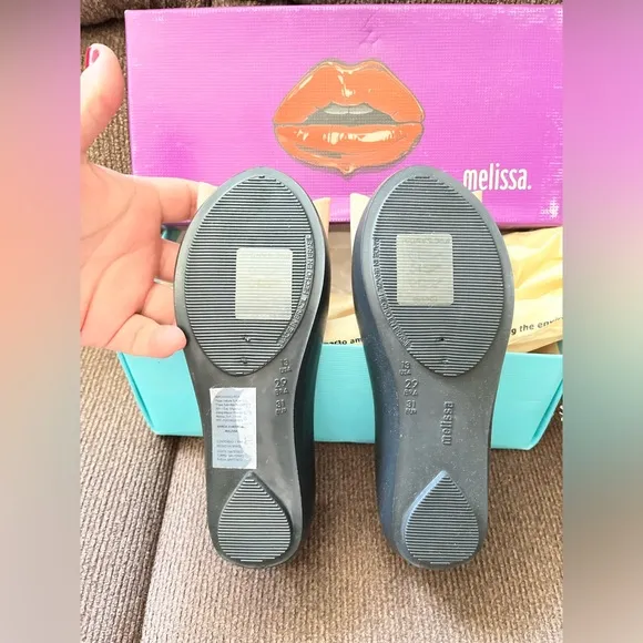 NWT MINI MELISSA Ultragirl Sweet II Kids Flats In Black/Beige