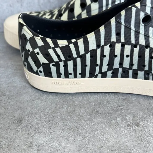 NWT Native Shoes Jefferson Sugarlite Unisex 10 Jiffy Black Bone White Checkers