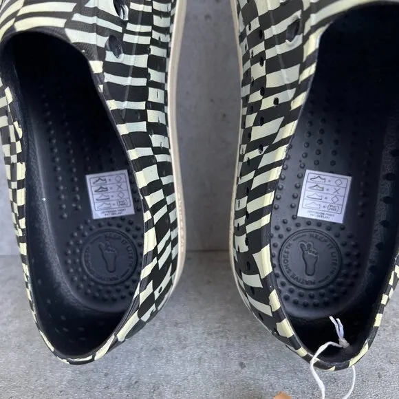 NWT Native Shoes Jefferson Sugarlite Unisex 10 Jiffy Black Bone White Checkers