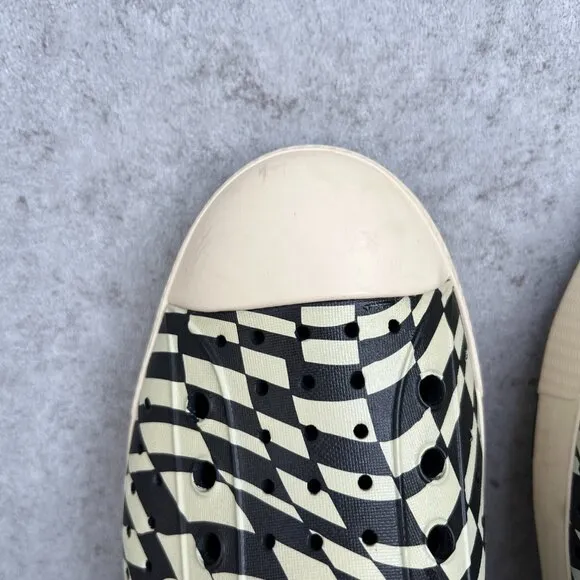 NWT Native Shoes Jefferson Sugarlite Unisex 10 Jiffy Black Bone White Checkers