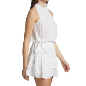 NWT Ramy Brook Sleeveless Flynn High Neck Smocked Mini Dress Size Small $375