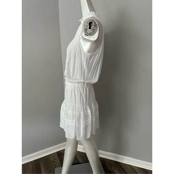 NWT Ramy Brook Sleeveless Flynn High Neck Smocked Mini Dress Size Small $375