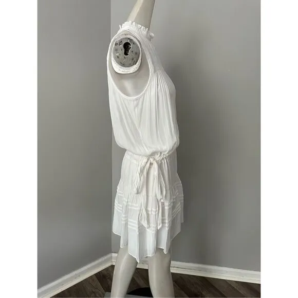 NWT Ramy Brook Sleeveless Flynn High Neck Smocked Mini Dress Size Small $375